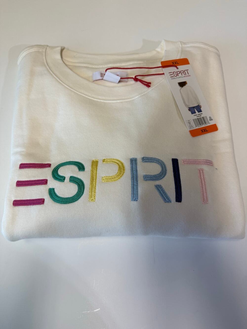 NWT Esprit retro logo fleece crewneck sweatshirt XXL